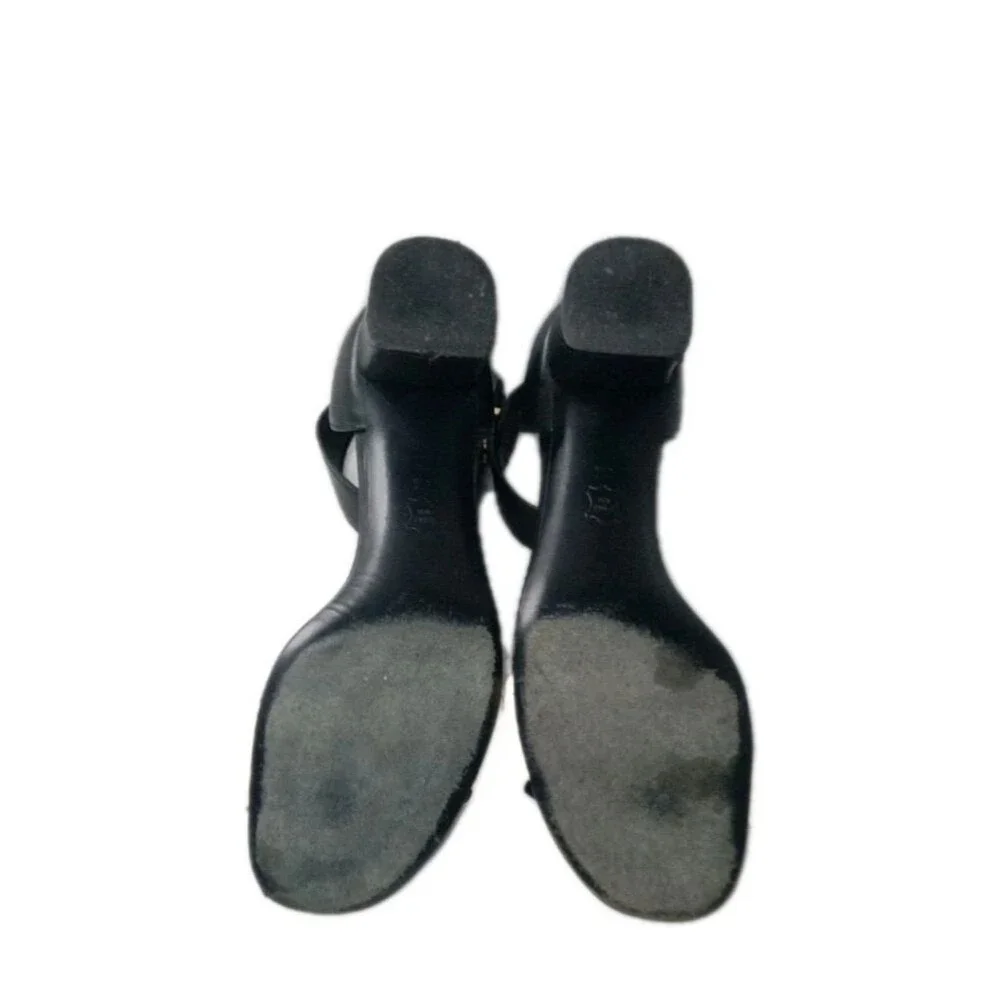 Tory Burch Tana Ankle-Wrap City Sandal Size 8 M Black & White